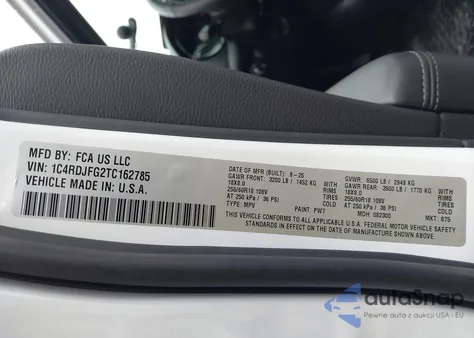 2026 Dodge Durango Pursuit Awd from USA, damaged, VIN 1C4RDJFG2TC162785